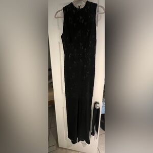 Alice and Olivia lace maxi dress slit front